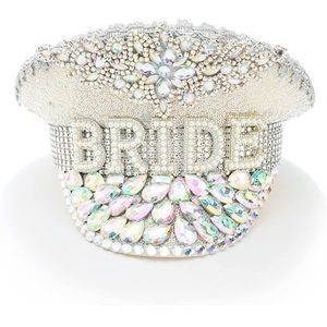 Bride bling hat wedding bridal bachelorette party bride captain hat